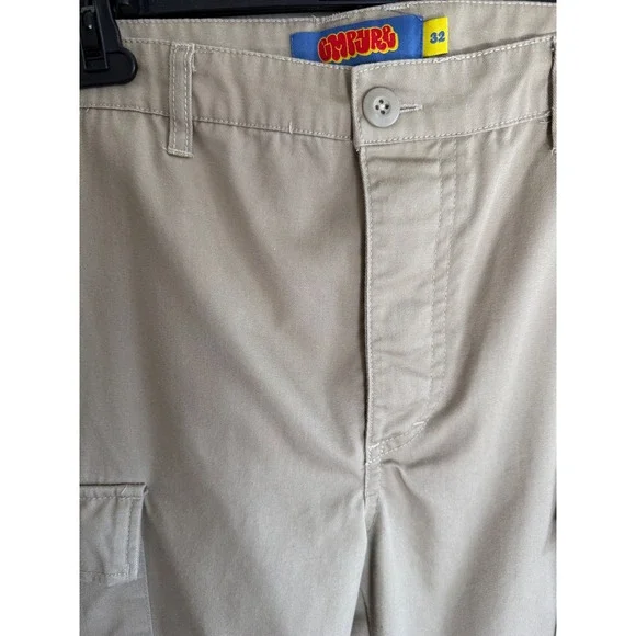 Empyre Relax Men's Skater Cargo Pants Size 32 Tan Baggy Adjustable Drawstring - Picture 5 of 9